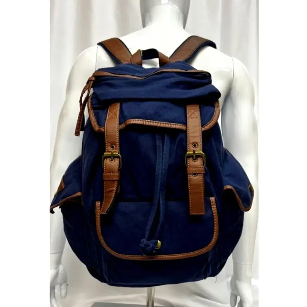 NWT! Hynes Eagle Retro Designer Canvas‎ Backpack 28L NAVY